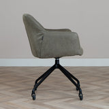 Dining room chair with wheels Levi olive green eco-leather - image 5