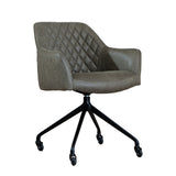 Dining room chair with wheels Levi olive green eco-leather - image 8