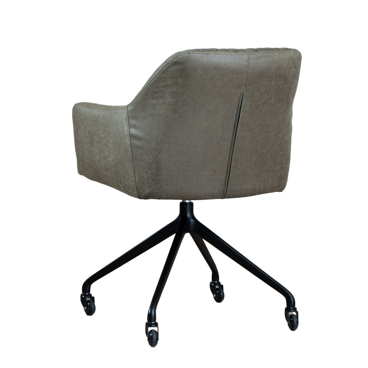 Dining room chair with wheels Levi olive green eco-leather - image 6