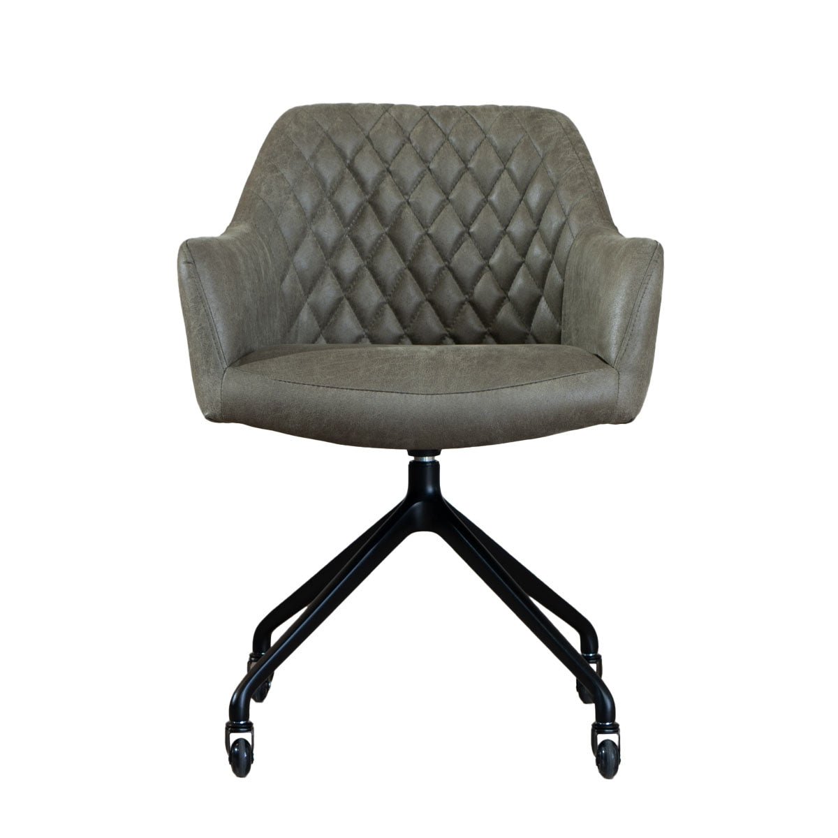 Dining room chair with wheels Levi olive green eco-leather - image 9