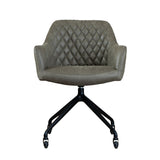 Dining room chair with wheels Levi olive green eco-leather - image 9
