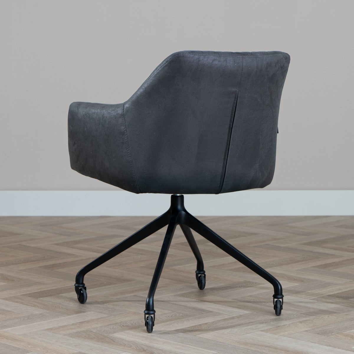 Dining room chair with wheels Levi black/anthracite eco-leather - image 5