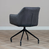Dining room chair with wheels Levi black/anthracite eco-leather - image 5