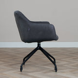 Dining room chair with wheels Levi black/anthracite eco-leather - image 4