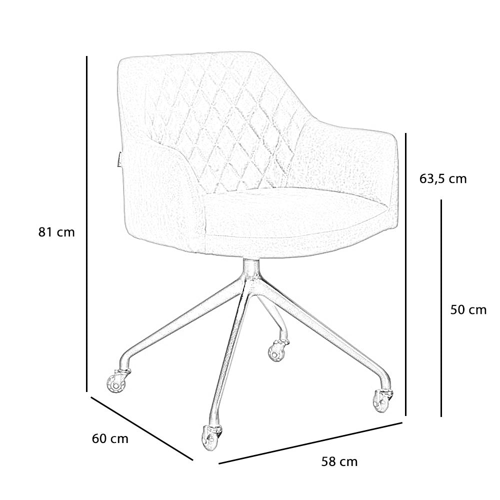 Dining room chair with wheels Levi black/anthracite eco-leather - image 10