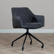 Dining room chair with wheels Levi black/anthracite eco-leather - image 2