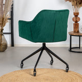 Dining room chair with wheels Quinn dark green velvet - image 4