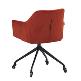 Dining room chair with wheels Quinn copper velvet - image 8