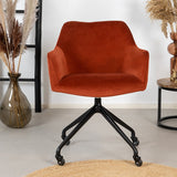 Dining room chair with wheels Quinn copper velvet - image 2
