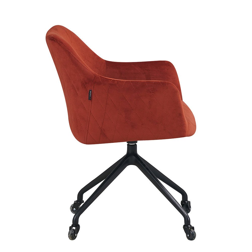 Dining room chair with wheels Quinn copper velvet - image 7