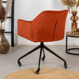Dining room chair with wheels Quinn copper velvet - image 3