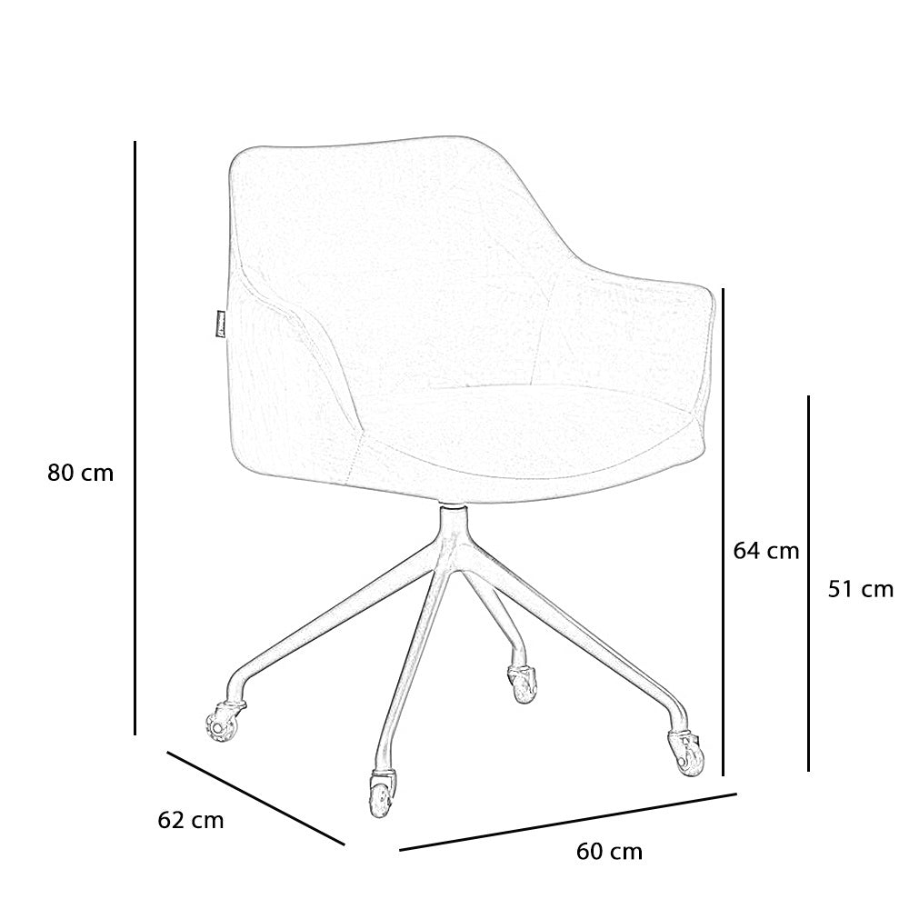 Dining room chair with wheels Quinn copper velvet - image 9