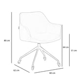 Dining room chair with wheels Quinn copper velvet - image 9