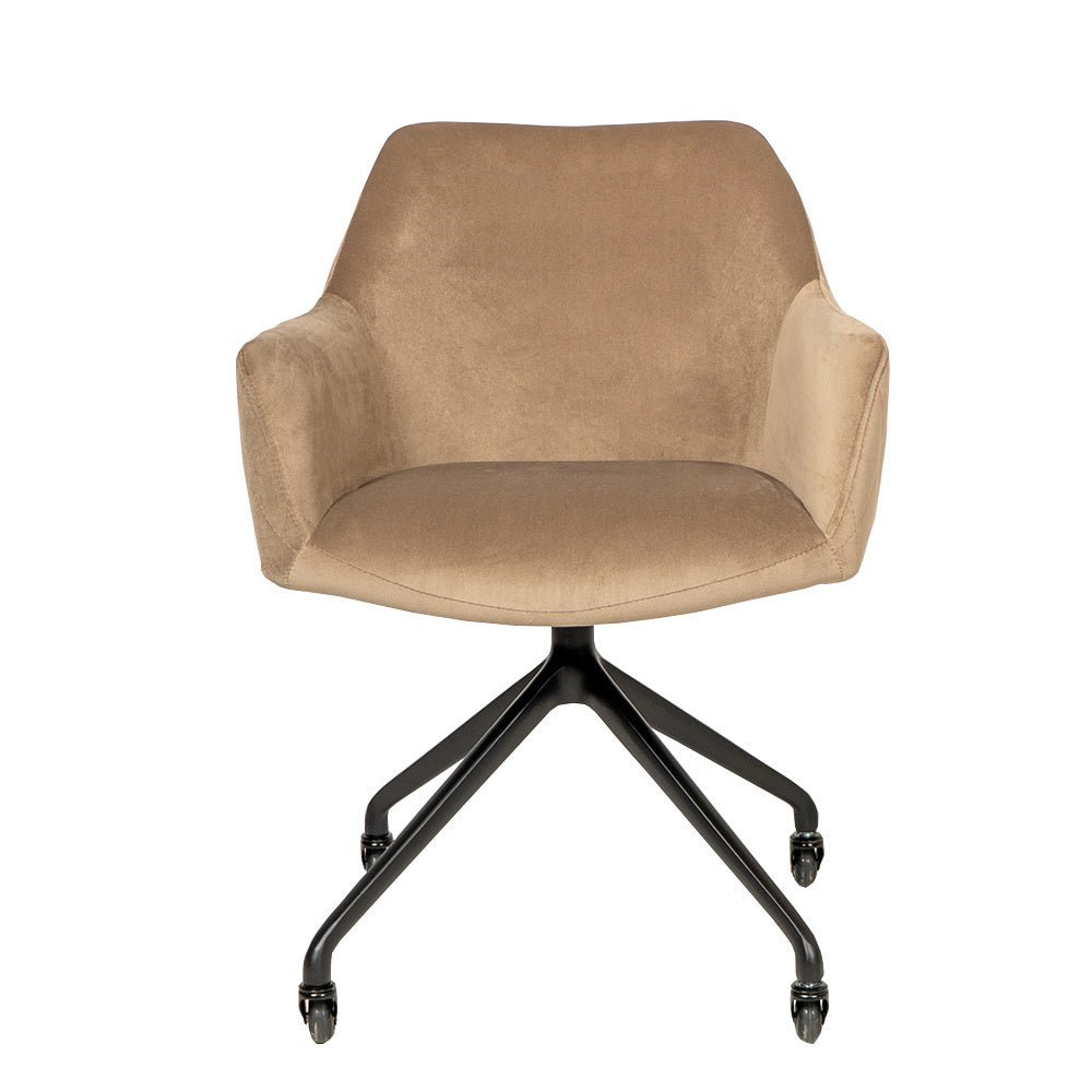 Dining room chair with wheels Quinn taupe velvet - image 6