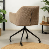 Dining room chair with wheels Quinn taupe velvet - image 3