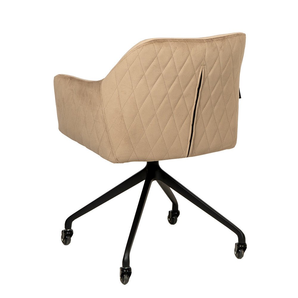 Dining room chair with wheels Quinn taupe velvet - image 7