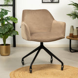 Dining room chair with wheels Quinn taupe velvet - image 1