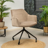 Dining room chair with wheels Quinn taupe velvet - image 4