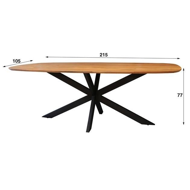 Dining table Laurie DH Interior Acacia LxWxH 221x111x19 Acacia wood White photo size indication