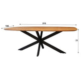 Dining table Laurie DH Interior Acacia LxWxH 221x111x19 Acacia wood White photo size indication