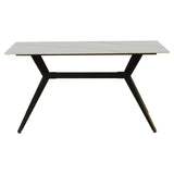 Eettafel Grace White Dimehouse Wit LxBxH 160x94x13 Sintered stone Sfeerfoto schuin vooraanzicht