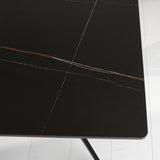 Eettafel Grace Black Dimehouse Zwart LxBxH 160x94x13 Sintered stone Sfeerfoto schuin vooraanzicht