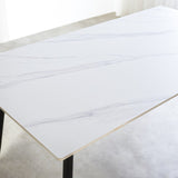 Eettafel Jules White Dimehouse Wit LxBxH 78x27x10 Sintered stone Sfeerfoto detail