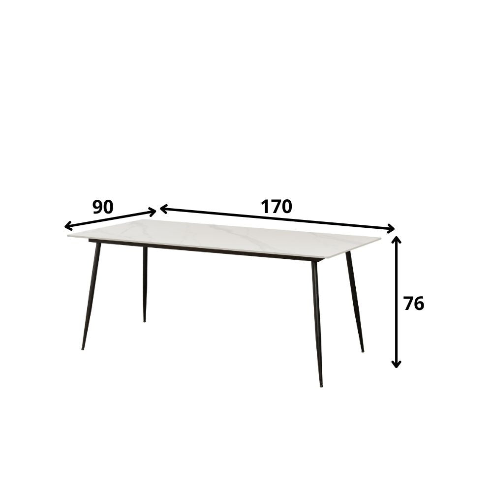 Eettafel Jules White Dimehouse Wit LxBxH 78x27x10 Sintered stone Witfoto maatindicatie