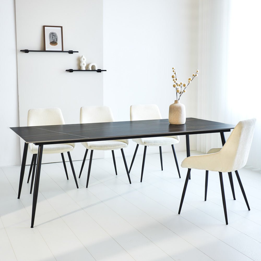 Eettafel Jules Black Dimehouse Zwart LxBxH 78x27x10 Sintered stone Sfeerfoto schuin vooraanzicht