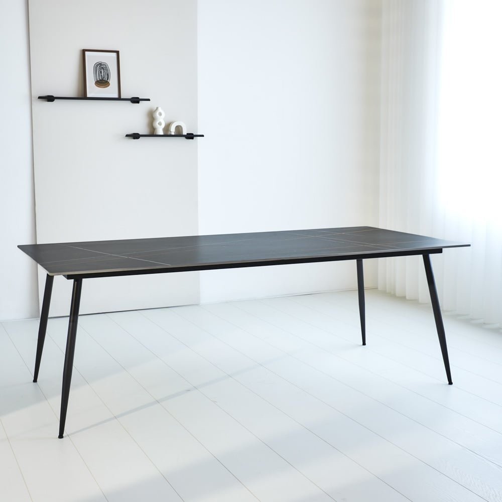 Eettafel Jules Black Dimehouse Zwart LxBxH 237x112x13 Sintered stone Sfeerfoto vooraanzicht