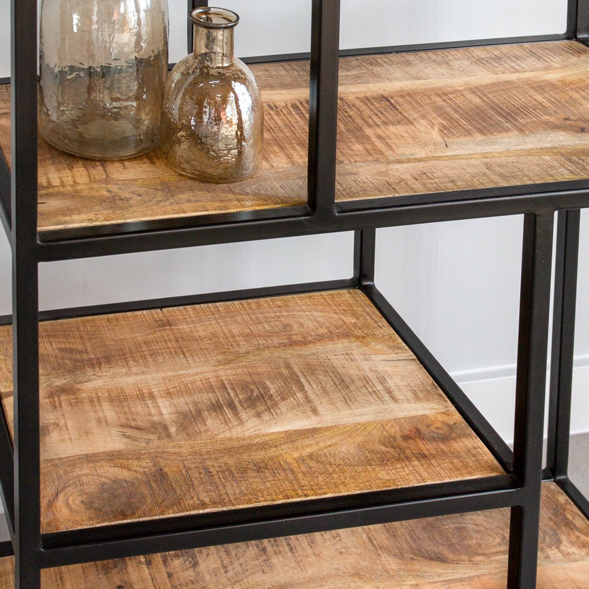 Bookcase Sparrow Dimehouse Brown LxWxH 189x83x38 Mango wood Atmospheric photo detail
