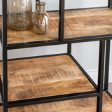 Bookcase Sparrow Dimehouse Brown LxWxH 189x83x38 Mango wood Atmospheric photo detail