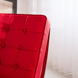 Fauteuil Expo Dimehouse Rood LxBxH 80x78x78 Runderleer Sfeerfoto detail