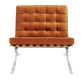 Fauteuil Expo Dimehouse Cognac LxBxH 80x78x78 Runderleer Witfoto vooraanzicht