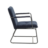 Fauteuil Hailey Chenille Dimehouse Blauw LxBxH 66x64x37 Stof Witfoto zijaanzicht