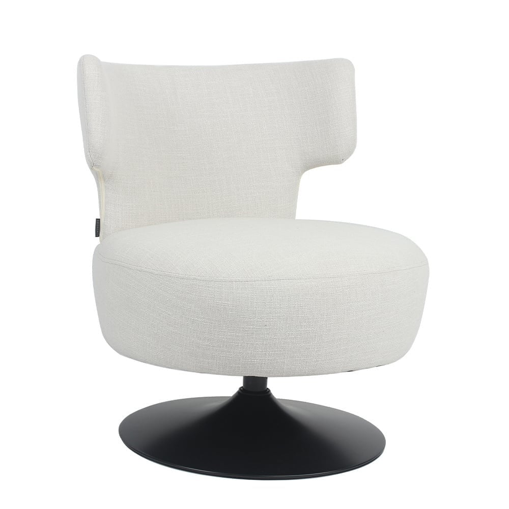 Metro swivel armchair linen off white fabric