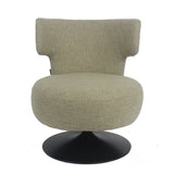 Metro swivel armchair in olive green linen - image 3