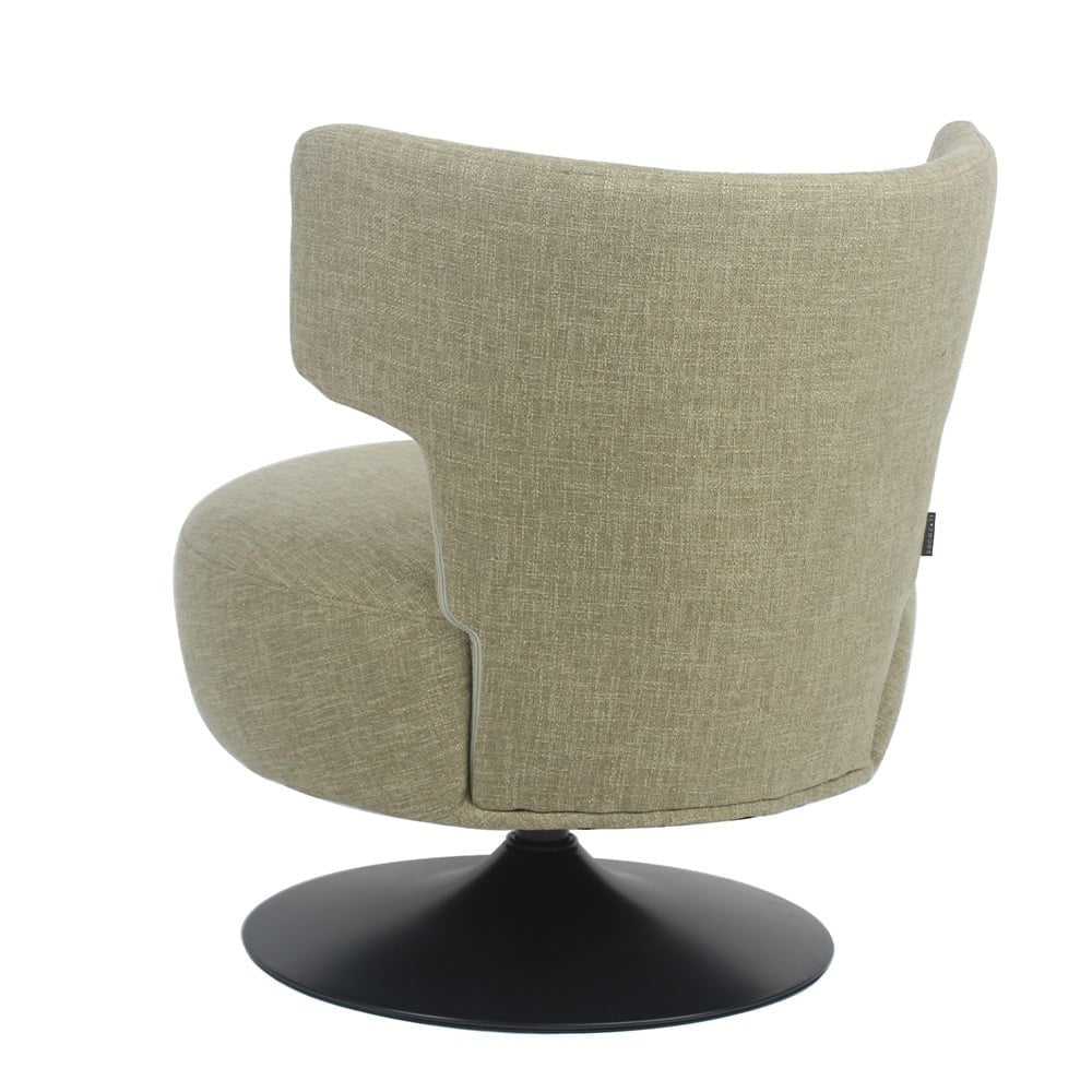 Metro swivel armchair in olive green linen - image 5