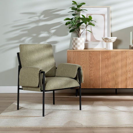 Urban linen armchair olive green - image 1