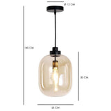 Hanging lamp Amber 30 cm 1-light glass