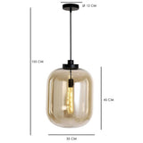Hanging lamp Amber 45 cm 1-light glass