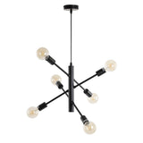 Hanging lamp Harvey 6-light black Glass