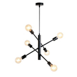 Hanging lamp Harvey 6-light black Glass