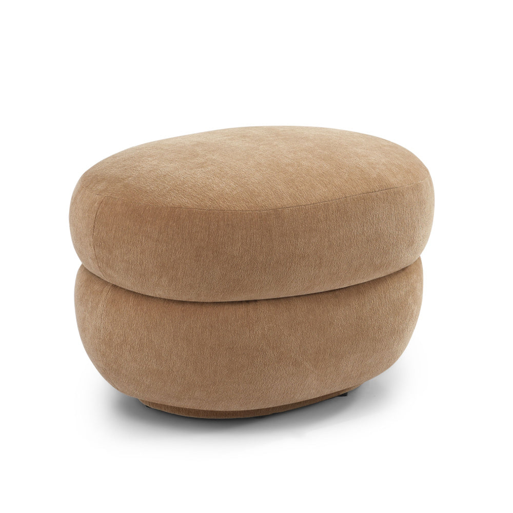 Hocker Mia oval chenille terracotta