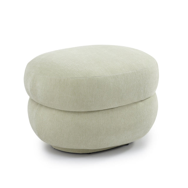 Hocker Mia oval chenille mint green Mint green
