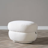Hocker Mia oval chenille off white - image 2