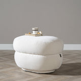 Hocker Mia oval chenille off white - image 1