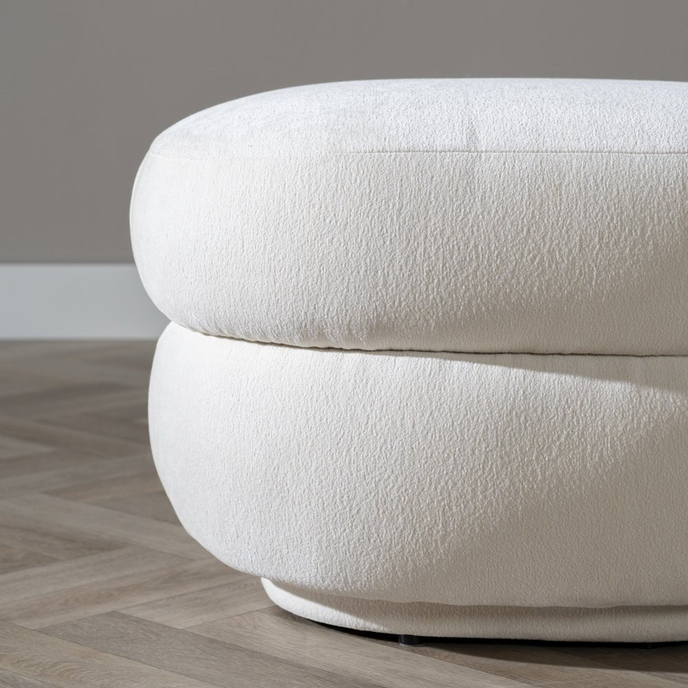 Hocker Mia oval chenille off white - image 8