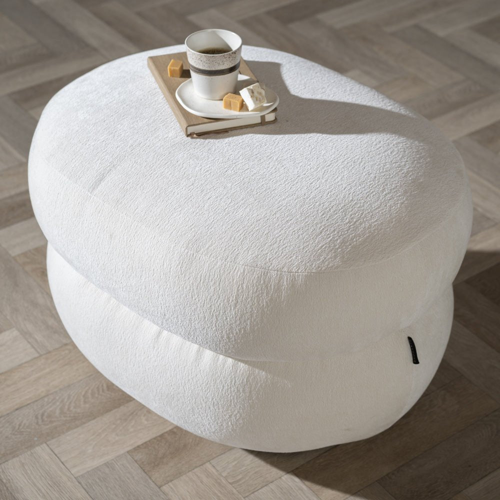 Hocker Mia oval chenille off white - image 3