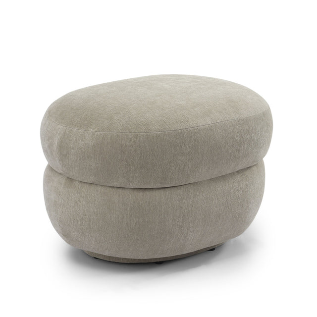 Hocker Mia oval chenille taupe